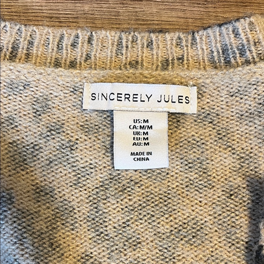 Sincerely Jules Leopard Print Cardigan - Black and Tan - Picture 3 of 5